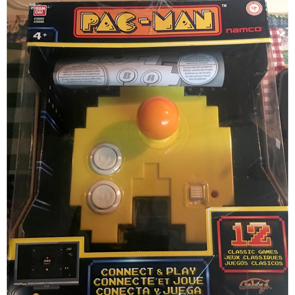 New Pac-Man Connect & Play TV 12-in-1 Video Game Controller Bandai Damaged Box